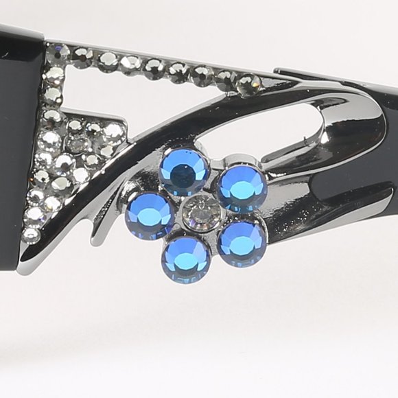 JIMMY CRYSTAL NY- NWT WOMENS SUNGLASSES Black frame w/SWAROVSKI CRYSTALS 2 LEFT! - Picture 3 of 7